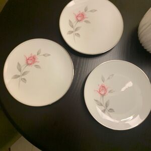 Noritake White and Pink Floral Plates